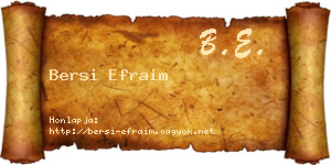 Bersi Efraim névjegykártya